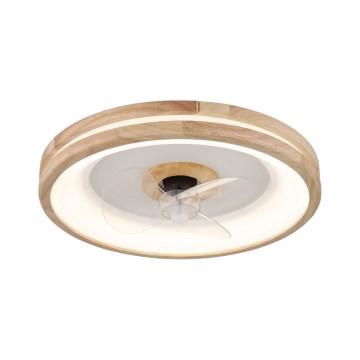 Globo - Dimmbare LED-Deckenleuchte mit Ventilator LED/30W/230V 2700-6500K braun + Fernbedienung