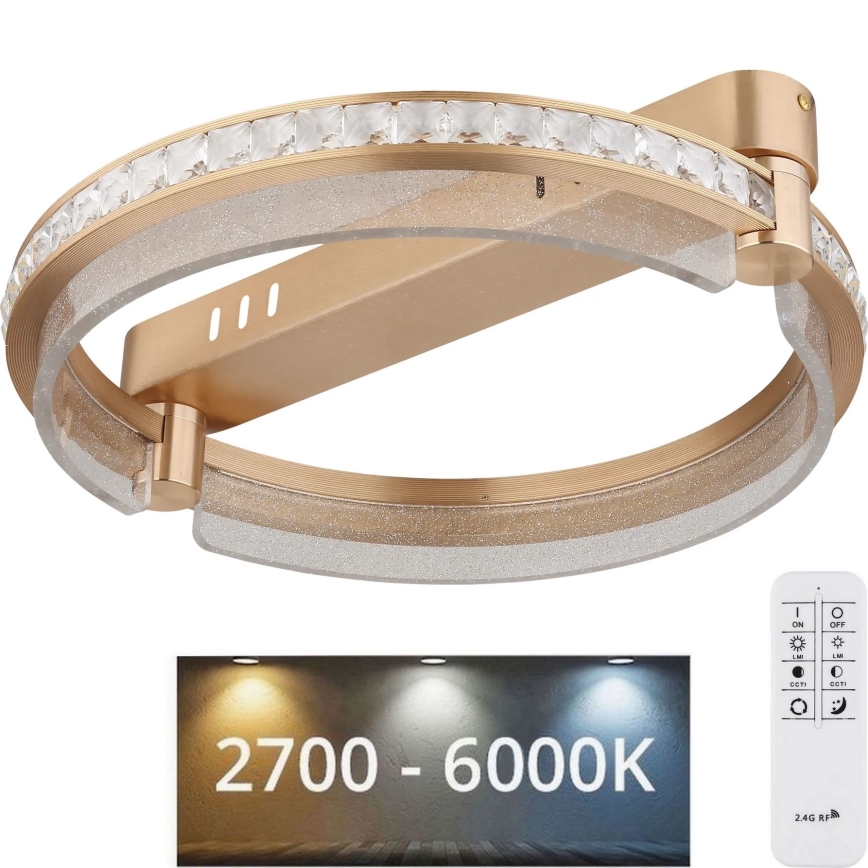 Globo - Dimmbare LED-Kristall-Deckenleuchte LED/36W/230V 2700K-6000K + Fernbedienung