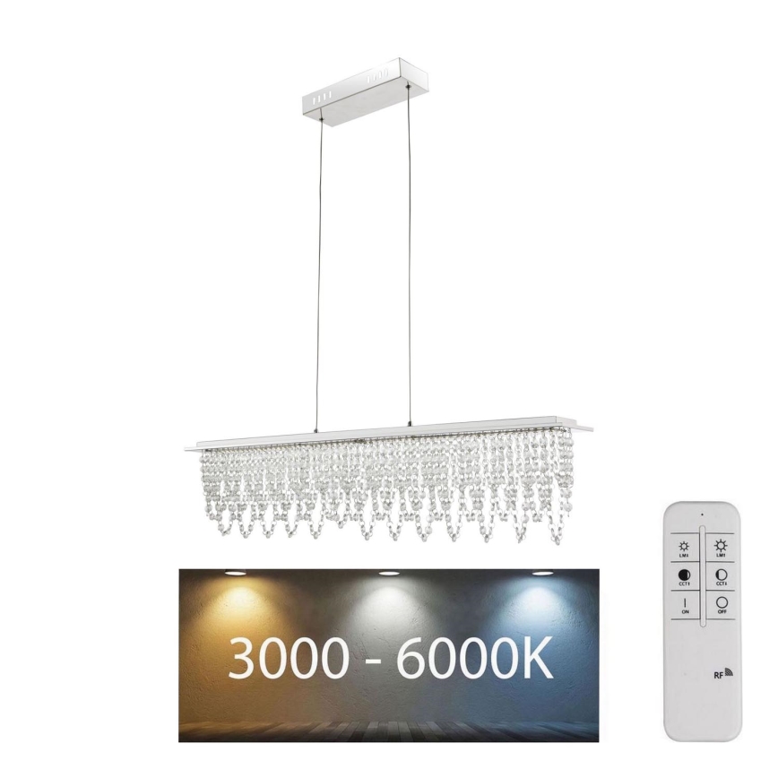 Globo - Dimmbare LED-Kristall-Hängeleuchte an Schnur LED/24W/230V 3000-6000K + Fernbedienung