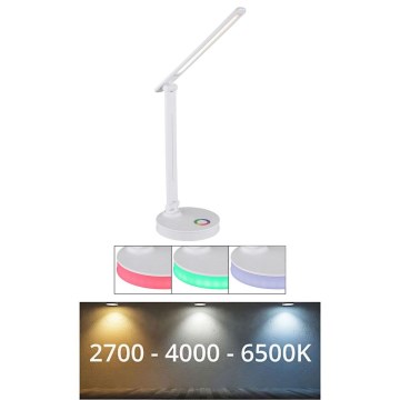 Globo - Dimmbare LED-RGBW-Tischleuchte mit Touch-Funktion LED/5W/230V + LED/2W 2700K/4000K/6500K weiß