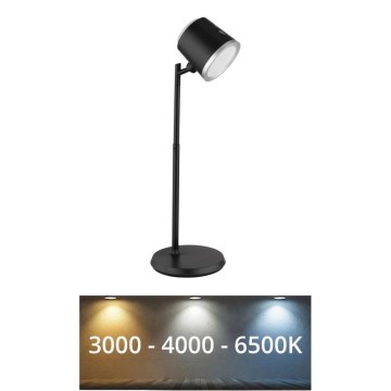 Globo - Dimmbare LED-Tischleuchte mit Touch-Funktion 4in1 LED/6W/3,7V 3000K/4000K/6500K 1500 mAh USB schwarz