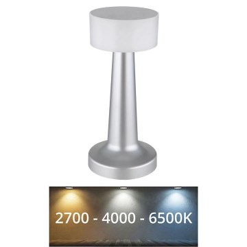 Globo - Dimmbare LED-Tischleuchte mit Touch-Funktion LED/1W/3,7V 2700K/4000K/6500K 800 mAh USB matt Chrom
