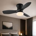 Globo - Dimmbarer Deckenventilator LED/15W/230V 2700-6500K schwarz + Fernbedienung