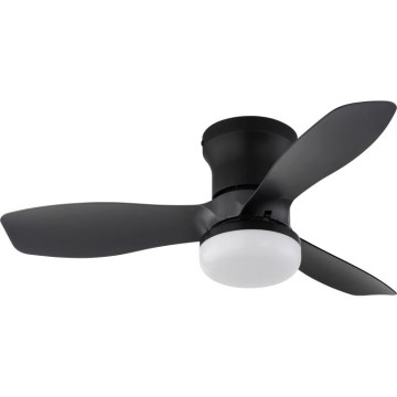 Globo - Dimmbarer Deckenventilator LED/15W/230V 2700-6500K schwarz + Fernbedienung