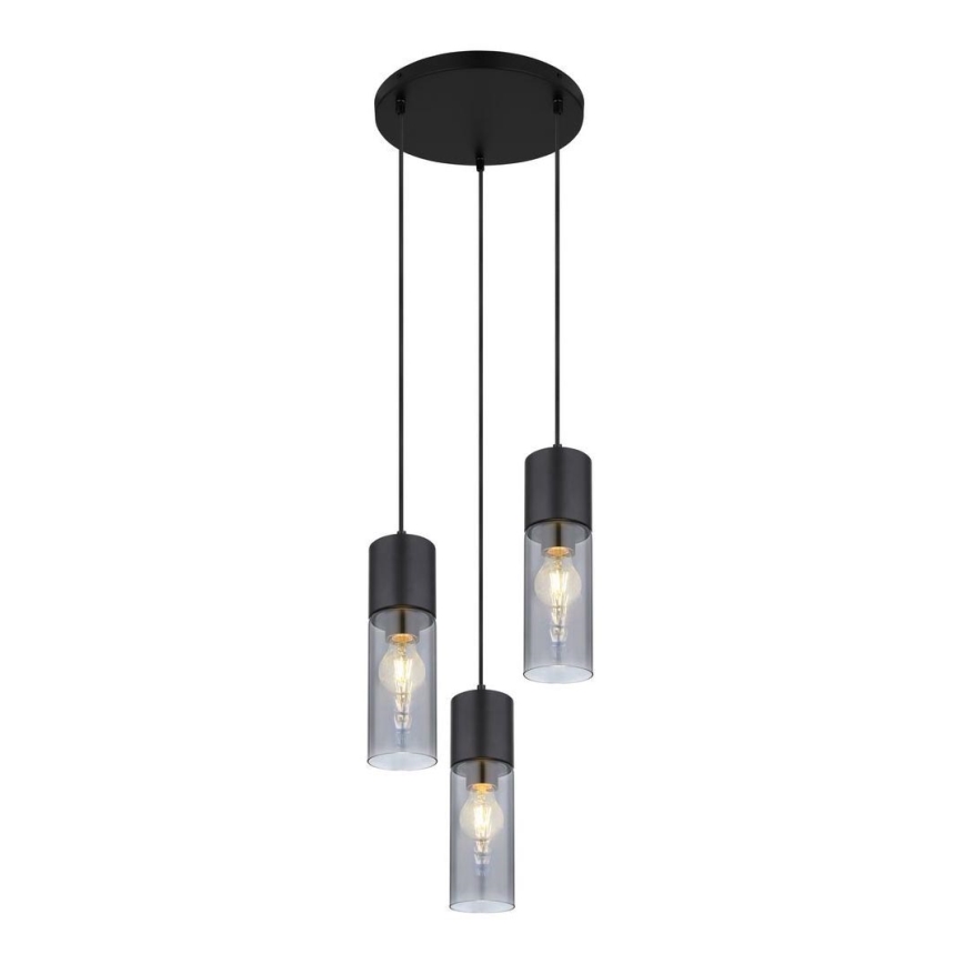 Globo - Hängeleuchte 3xE27/25W/230V d 30 cm schwarz