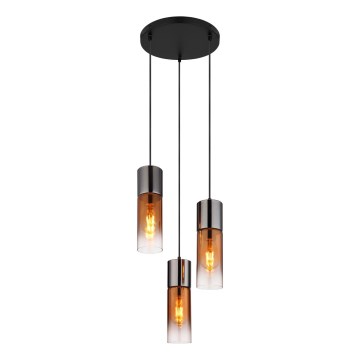 Globo - Hängeleuchte 3xE27/25W/230V schwarz/kupfern