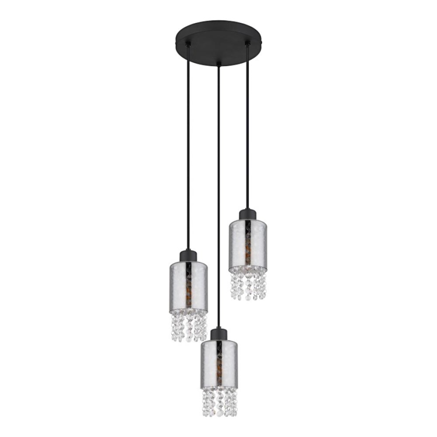 Globo - Hängeleuchte 3xE27/40W/230V d 25 cm schwarz