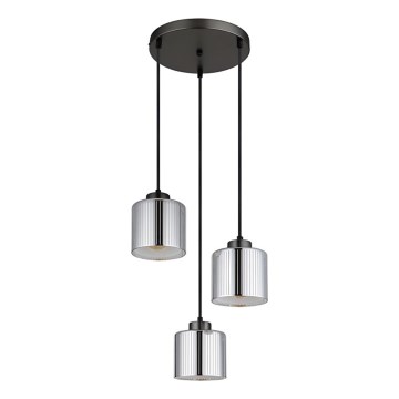Globo - Hängeleuchte 3xE27/60W/230V glänzendes Chrom d 33 cm