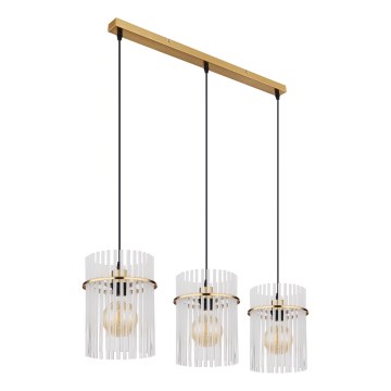 Globo - Hängeleuchte 3xE27/60W/230V golden