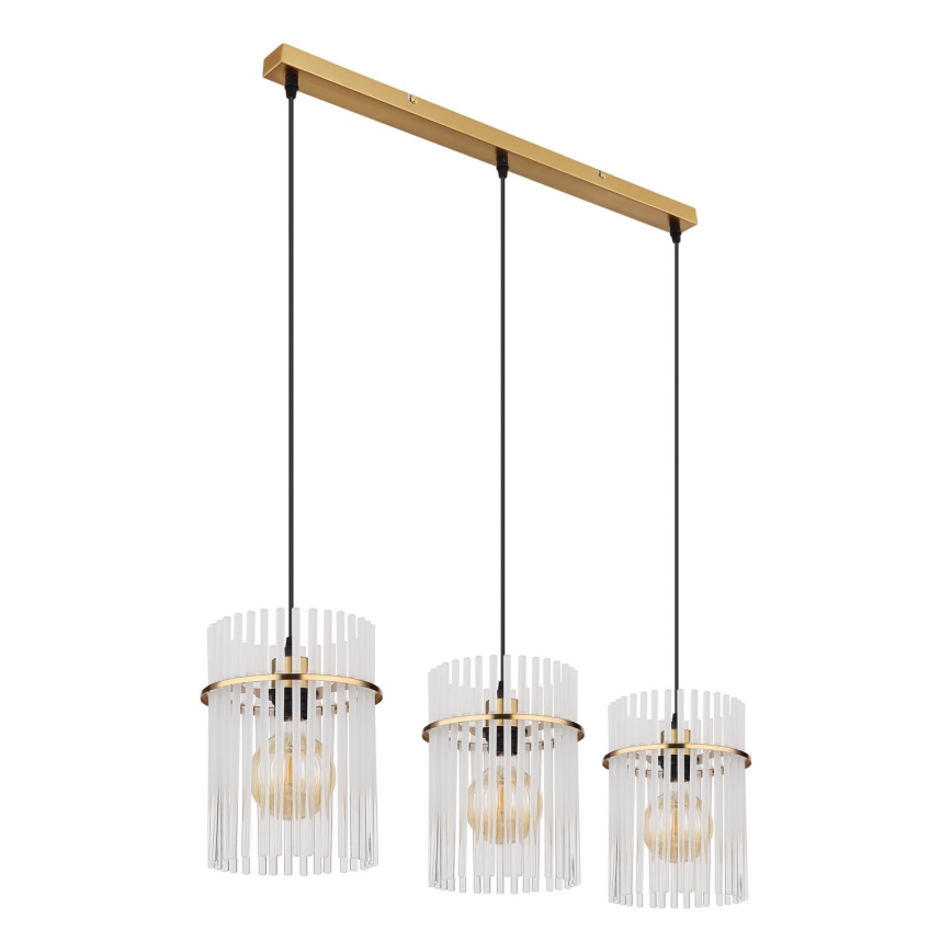 Globo - Hängeleuchte 3xE27/60W/230V golden