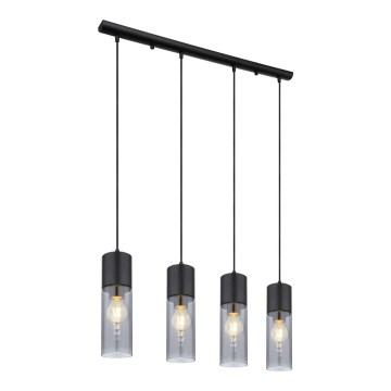 Globo - Hängeleuchte 4xE27/25W/230V schwarz