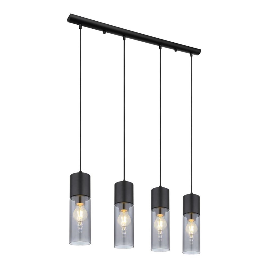 Globo - Hängeleuchte 4xE27/25W/230V schwarz