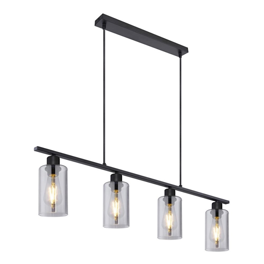 Globo - Hängeleuchte 4xE27/60W/230V schwarz