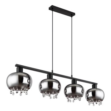 Globo - Hängeleuchte 4xE27/9W/230V schwarz