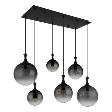 Globo - Hängeleuchte 6xE27/10W/230V schwarz