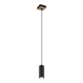 Globo - Hängeleuchte an Schnur 1xGU10/35W/230V schwarz/braun