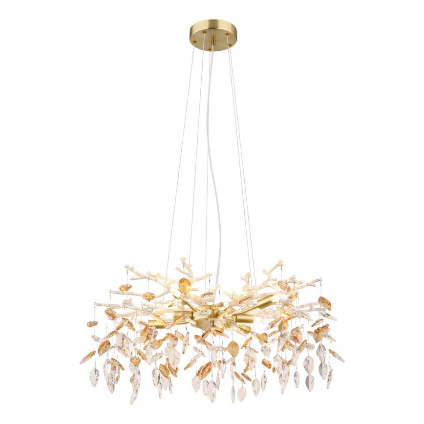 Globo - Kronleuchter an Aufhängung 8xG9/8W/230V d 61 cm golden