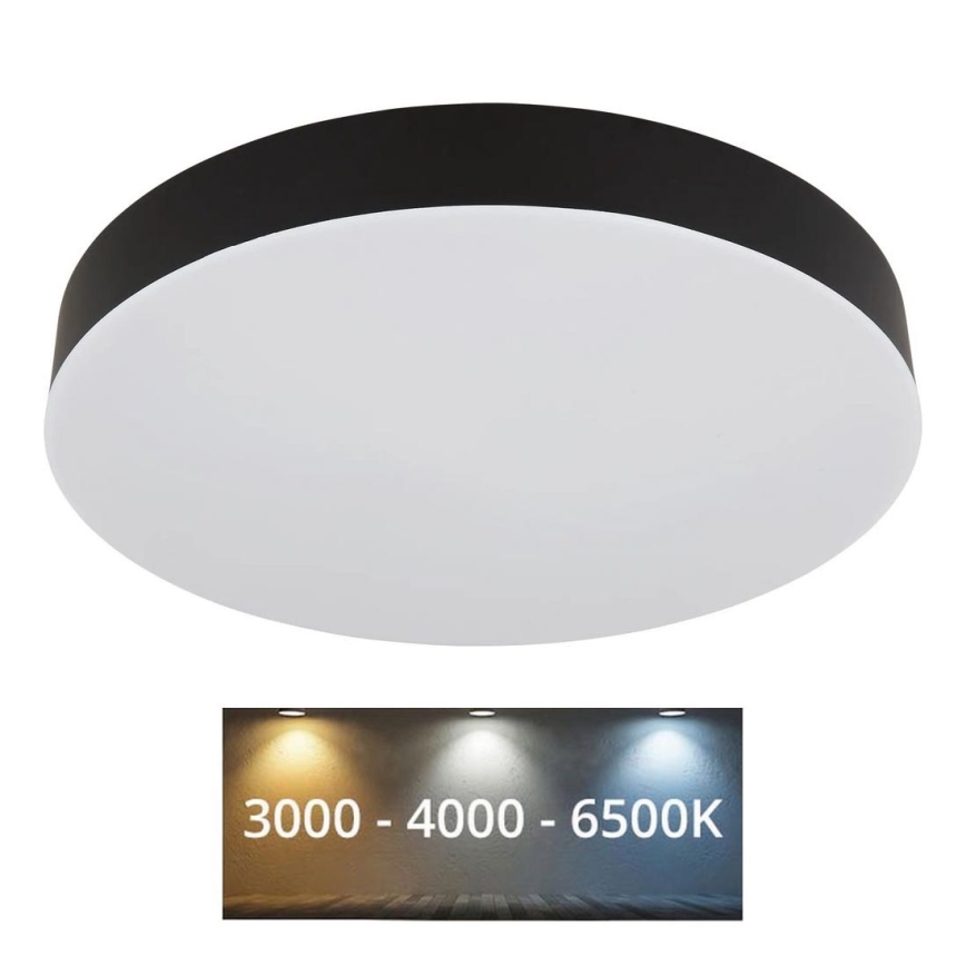 Globo - LED-Deckenleuchte LED/24W/230V 3000K/4000K/6500K d 30 cm schwarz