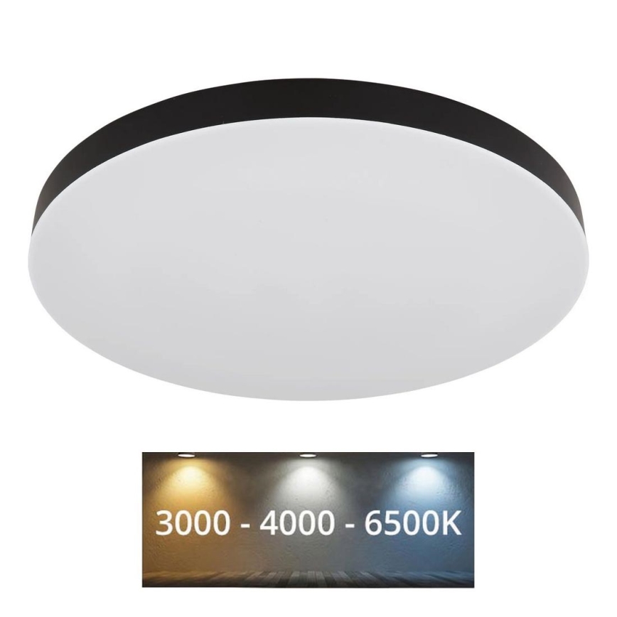 Globo - LED-Deckenleuchte LED/50W/230V 3000K/4000K/6500K d 50 cm schwarz