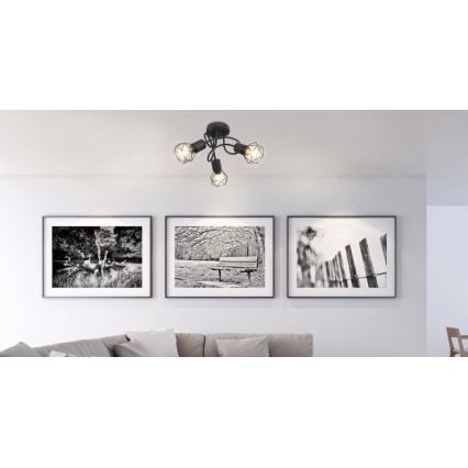 Globo - LED Deckenleuchte 3xE14/6W/230V Schwarz