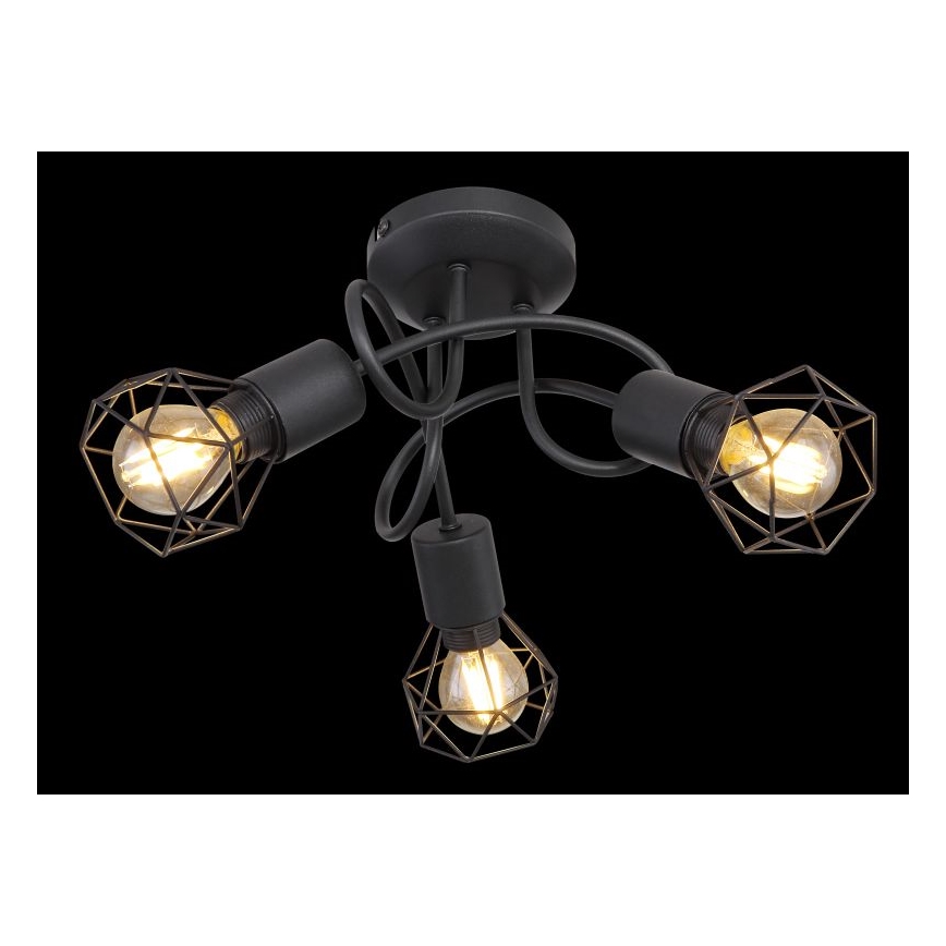 Globo - LED Deckenleuchte 3xE14/6W/230V Schwarz