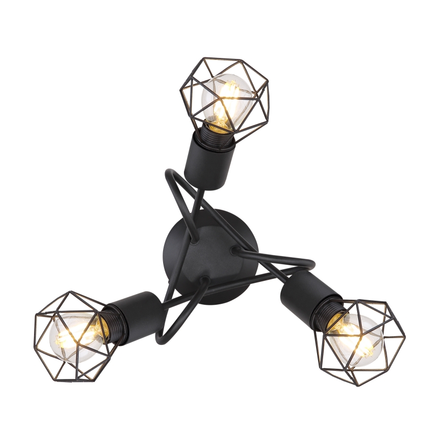 Globo - LED Deckenleuchte 3xE14/6W/230V Schwarz
