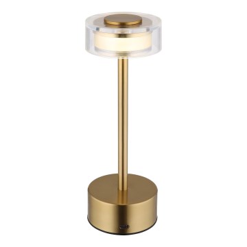 Globo - LED Dimm- und aufladbare Tischleuchte mit Touch-Funktion LED/2,5W/3,7V 2700/4000/6500K 1800mAh Messing
