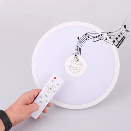 Globo - Dimmbare LED-RGBW Badezimmerleuchte mit Lautsprecher LED/18W/230V 3000-6500K IP44 + Fernbedienung