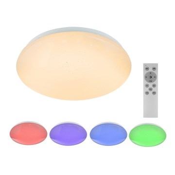 Globo - LED RGB dimmbare Deckenleuchte 1xLED/12W/230V + 1xLED/3W + Fernbedienung