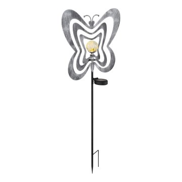 Globo - LED-Solarleuchte LED/3V IP44 300 mAh silberner Schmetterling