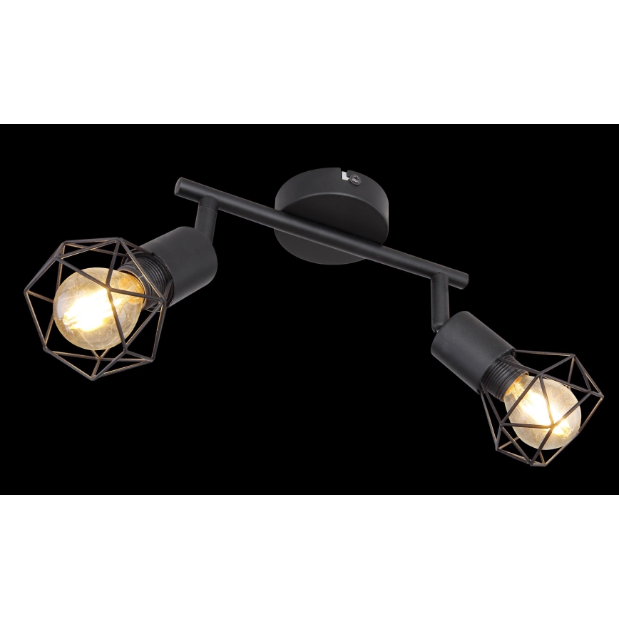 Globo - LED Einbauleuchte 2xE14/6W/230V schwarz