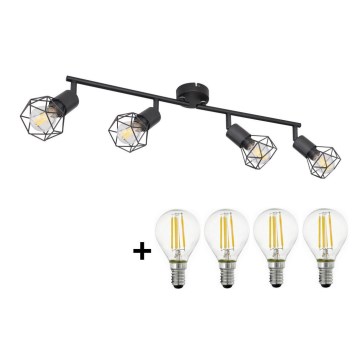 Globo - LED-Strahler 4xE14/6W/230V schwarz
