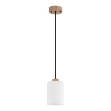 Globo - Pendelleuchte mit Kabel 1xE27/60W/230V Eiche/Weiß