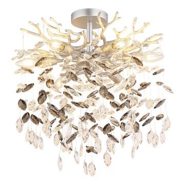 Globo - Pendelleuchte mit Stange 6xE14/40W/230V silber