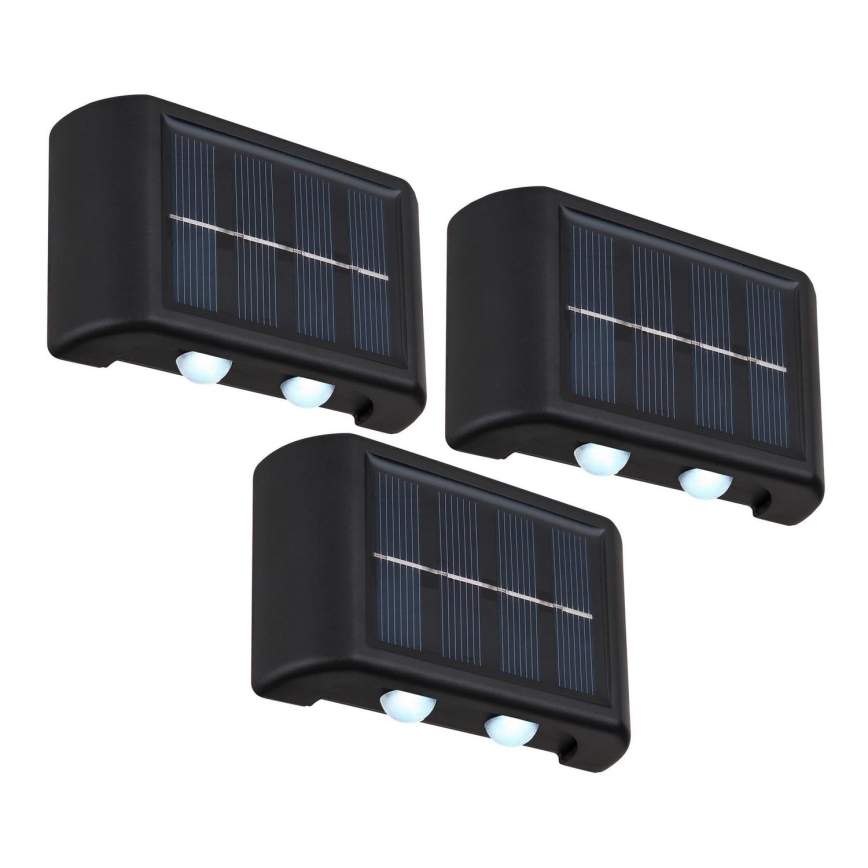 Globo - SET 3x LED-Solarbeleuchtung LED/0,8W/3V 6500K IP44
