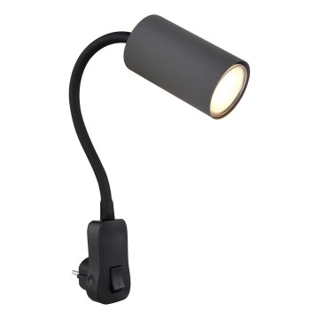 Globo - Steckdosen-Wandspotleuchte1xGU10/35W/230V schwarz