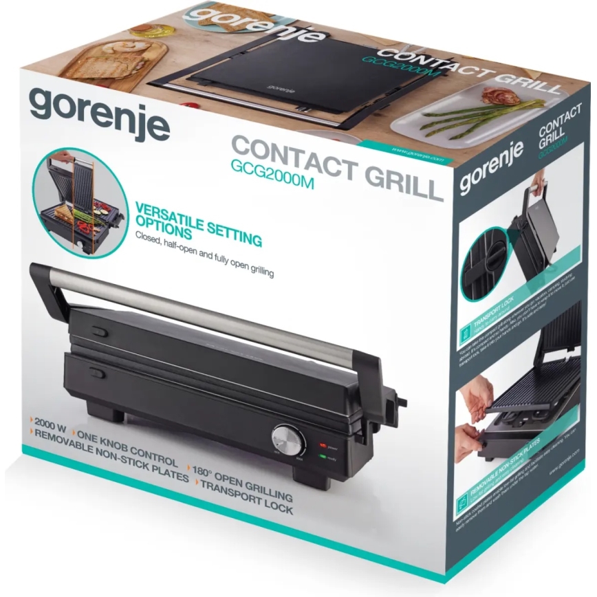 GORENJE GCG2000M - Kontaktgrill 1800 W/230 V schwarz