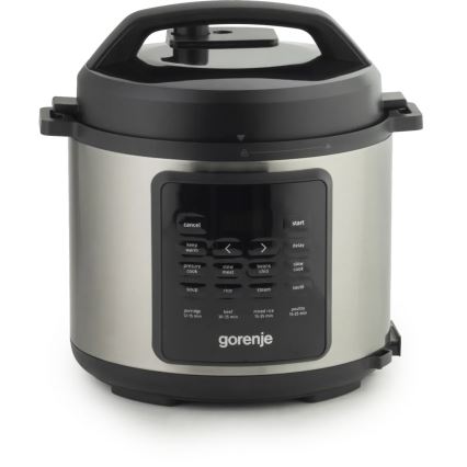GORENJE GMC6SBK - Multifunktionaler elektrischer Kochtopf 6 l, 8-in-1, 1000 W/230 V, Edelstahl
