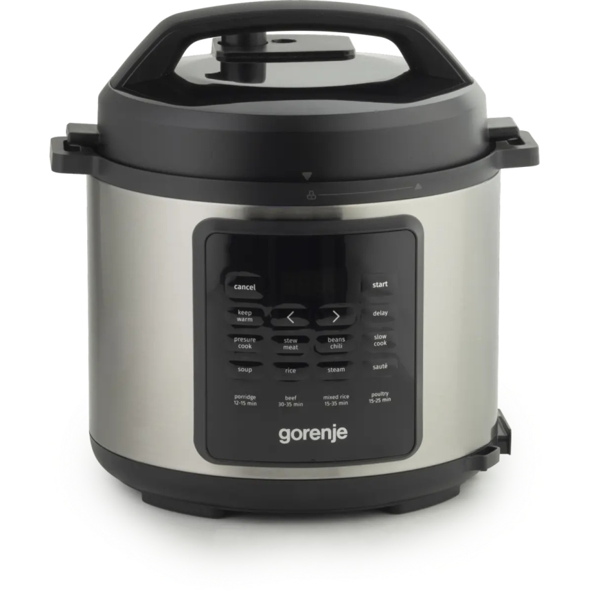 GORENJE GMC6SBK - Multifunktionaler elektrischer Kochtopf 6 l, 8-in-1, 1000 W/230 V, Edelstahl
