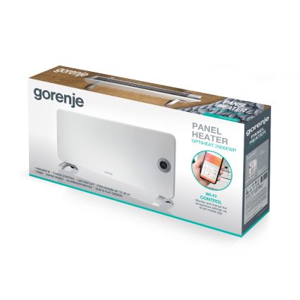 GORENJE OPTIHEAT 2000EWP - Intelligenter elektrischer Direktheizer/Konvektor 2000 W IP44 WLAN weiß
