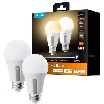 Govee - 2er-Set dimmbare LED-Lampen Smart MATTER A60 E27/9W/230V 2700-6500K Wi-Fi