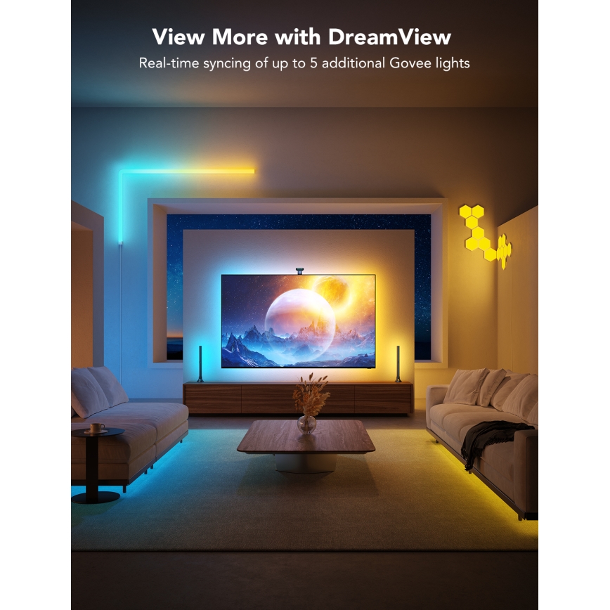 Govee - DreamView T2 DUAL TV 75-85 SMART LED Hintergrundbeleuchtung RGBIC Wi-Fi + Fernbedienung