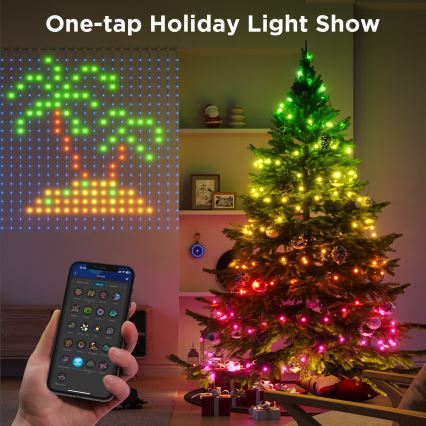 Govee - LED RGB Dimmbare Deko-Lichterkette für den Outdoor-Bereich LED/15W/230V IP65 Wi-Fi