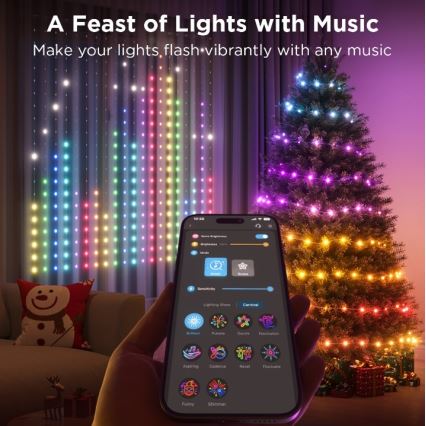 Govee - LED RGB Dimmbare Deko-Lichterkette für den Outdoor-Bereich LED/15W/230V IP65 Wi-Fi