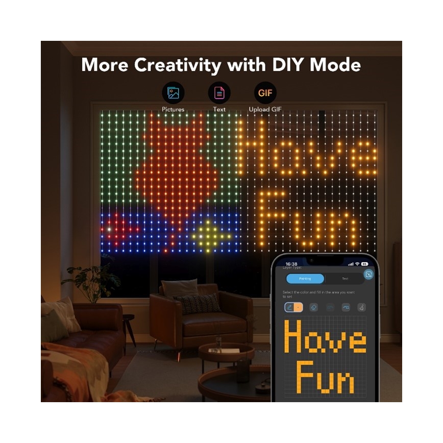 Govee - LED RGB Dimmbare Deko-Lichterkette für den Outdoor-Bereich LED/15W/230V IP65 Wi-Fi