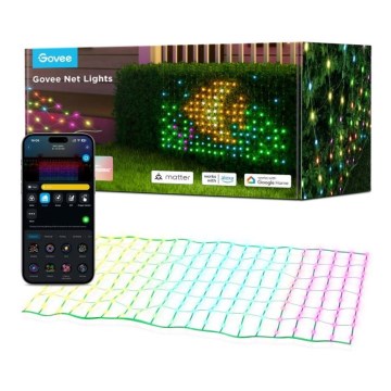 Govee - LED RGBIC Außen-Lichternetz 143x85cm Wi-Fi Matter IP65