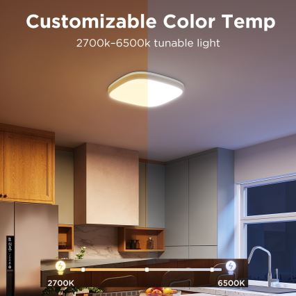 Govee - LED RGBIC Dimmbare Deckenleuchte LED/24W/230V 2700-6500K Wi-Fi 30x30 cm