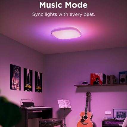 Govee - LED RGBIC Dimmbare Deckenleuchte LED/24W/230V 2700-6500K Wi-Fi 30x30 cm