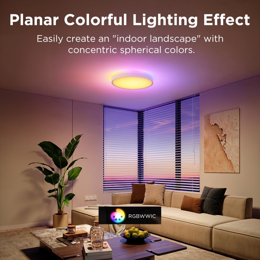 Govee - LED RGBIC Dimmbare Deckenleuchte LED/49W/230V 2700-6500K Wi-Fi d 38 cm