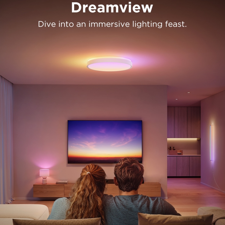 Govee - LED RGBIC Dimmbare Deckenleuchte LED/49W/230V 2700-6500K Wi-Fi d 38 cm